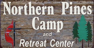 NOrthern Pines Camp sign