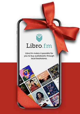 libro.fm graphic of phone with a bow