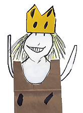 Child's collage of a paper bag princess