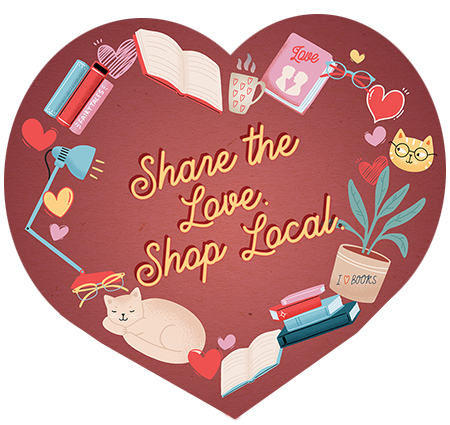 Share the Love. Shop Local. With art in heart shape.